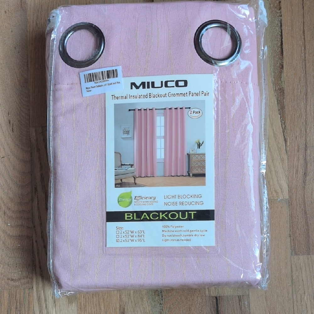 MIUCO Pink Blackout Curtain Panel Pair